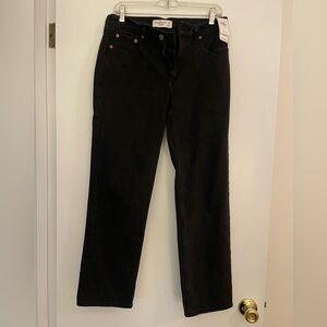 Abercrombie & Fitch Women’s Mid Rise 90s Straight Jean. no fade black. 27 short.